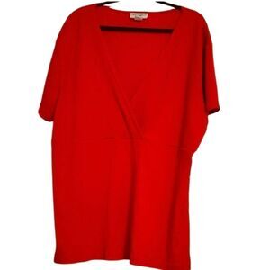 Hot Red Jamie Nicole 28  v neck short sleeves blouse